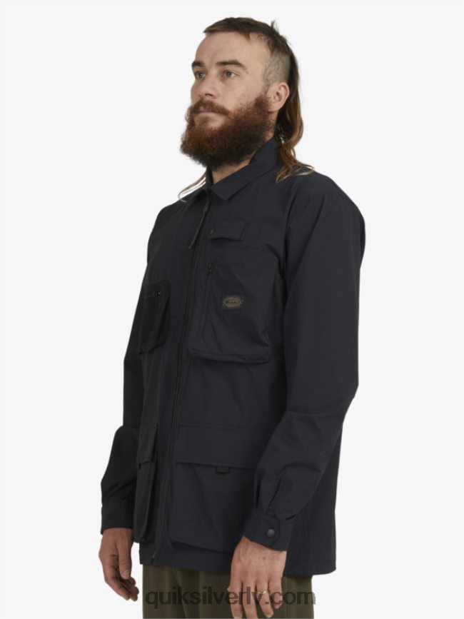 vīriešiem Quiksilver krekls ar garām piedurknēm zem debesīm melns 88064R1717