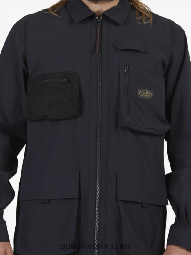 vīriešiem Quiksilver krekls ar garām piedurknēm zem debesīm melns 88064R1717