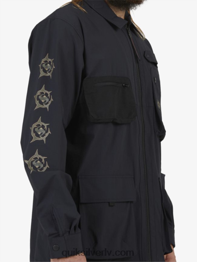 vīriešiem Quiksilver krekls ar garām piedurknēm zem debesīm melns 88064R1717