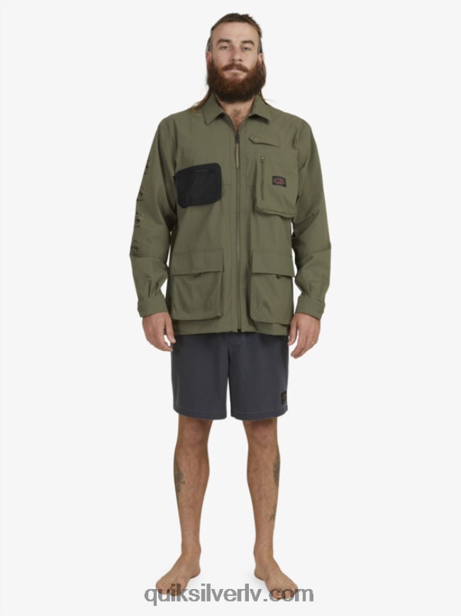 vīriešiem Quiksilver krekls ar garām piedurknēm zem debesīm vīnogu lapa 88064R1718