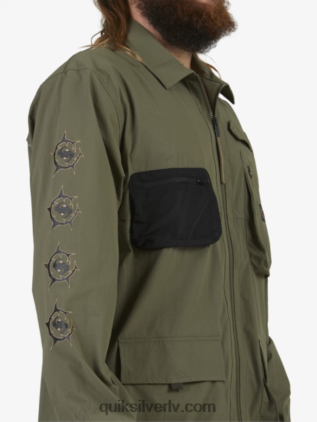 vīriešiem Quiksilver krekls ar garām piedurknēm zem debesīm vīnogu lapa 88064R1718