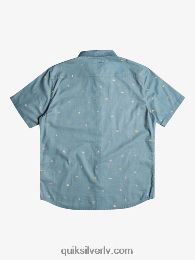 vīriešiem Quiksilver krekls ar īsām piedurknēm provinces zilā attālumā 88064R1629