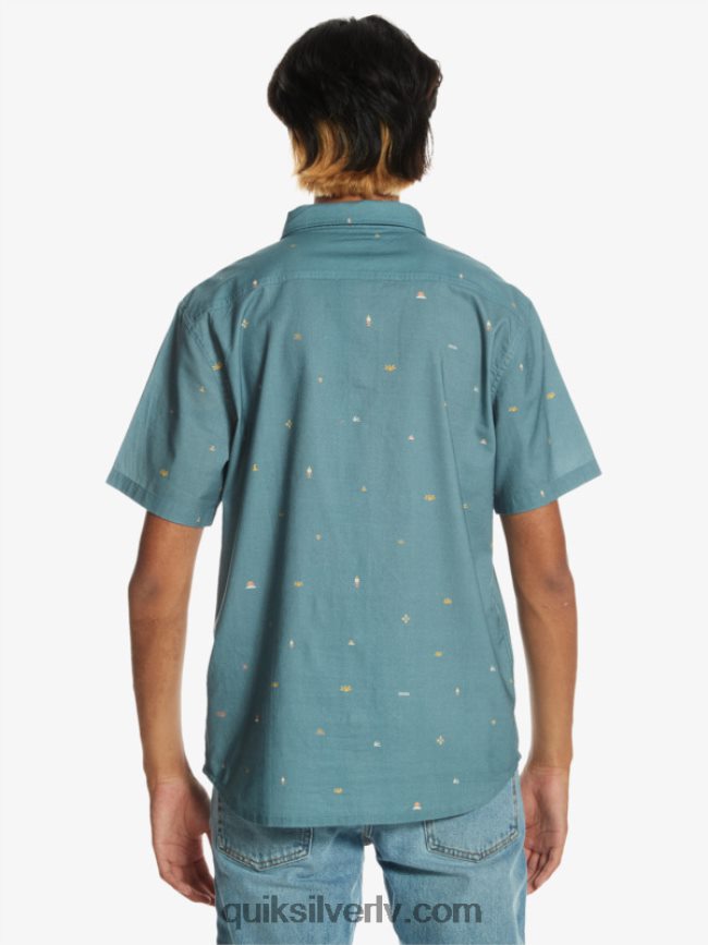 vīriešiem Quiksilver krekls ar īsām piedurknēm provinces zilā attālumā 88064R1629