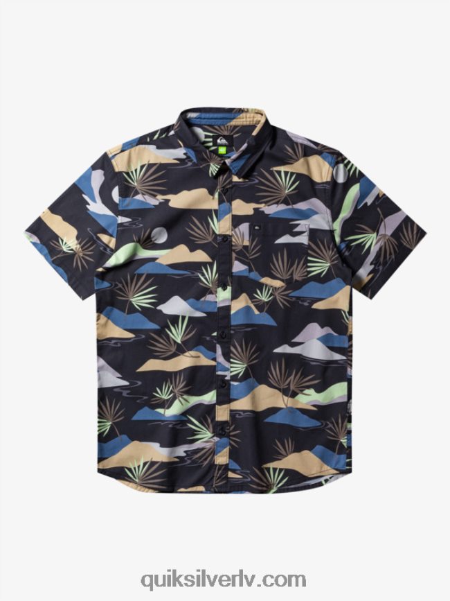 vīriešiem Quiksilver lēns apdullināts krekls ar īsām piedurknēm asfalts lēns daze ss 88064R667