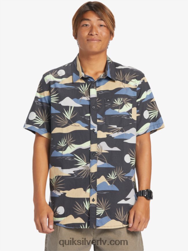 vīriešiem Quiksilver lēns apdullināts krekls ar īsām piedurknēm asfalts lēns daze ss 88064R667