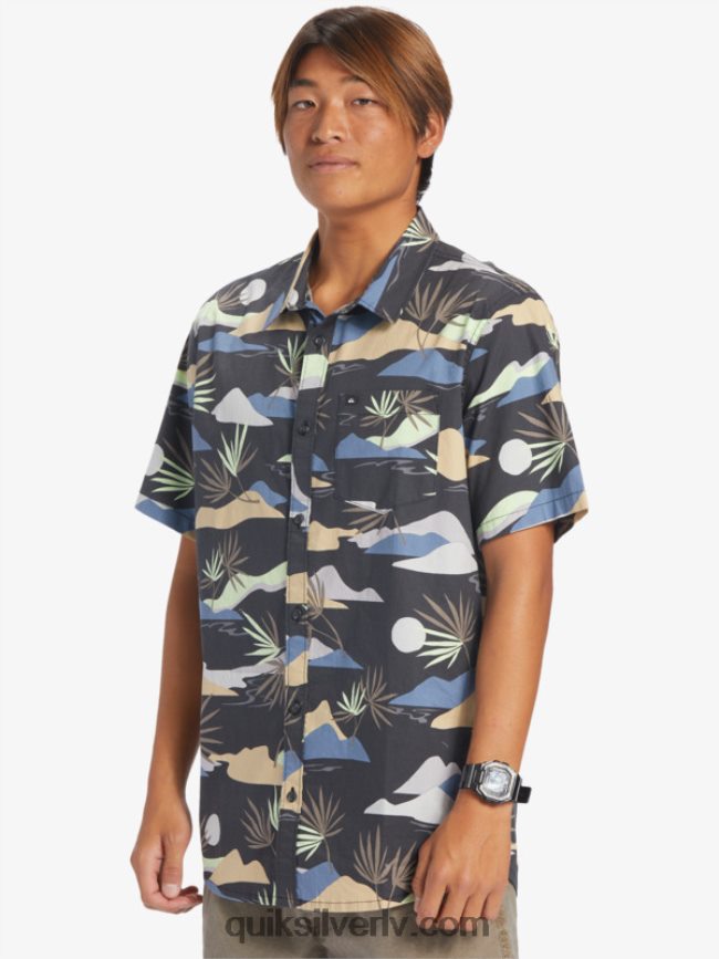 vīriešiem Quiksilver lēns apdullināts krekls ar īsām piedurknēm asfalts lēns daze ss 88064R667
