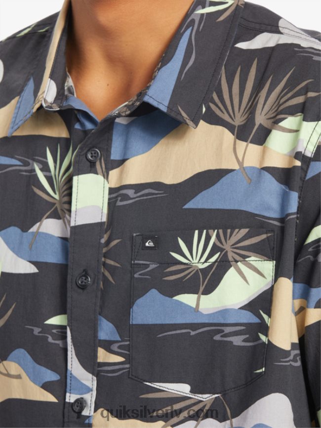 vīriešiem Quiksilver lēns apdullināts krekls ar īsām piedurknēm asfalts lēns daze ss 88064R667