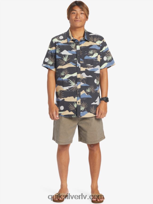 vīriešiem Quiksilver lēns apdullināts krekls ar īsām piedurknēm asfalts lēns daze ss 88064R667