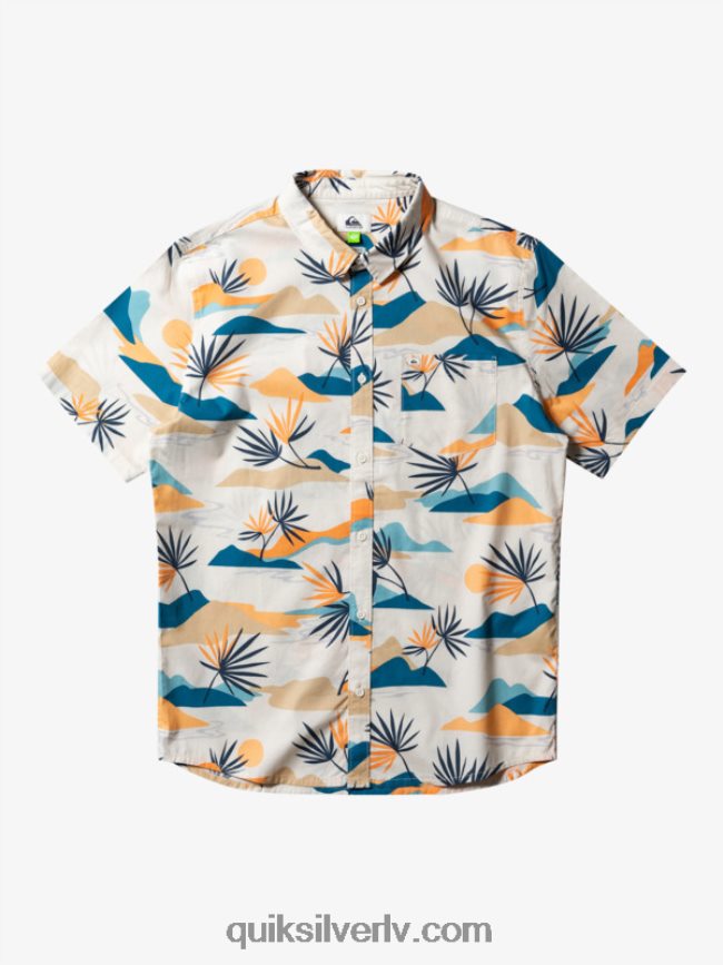 vīriešiem Quiksilver lēns apdullināts krekls ar īsām piedurknēm bērzs lēns daze ss 88064R666