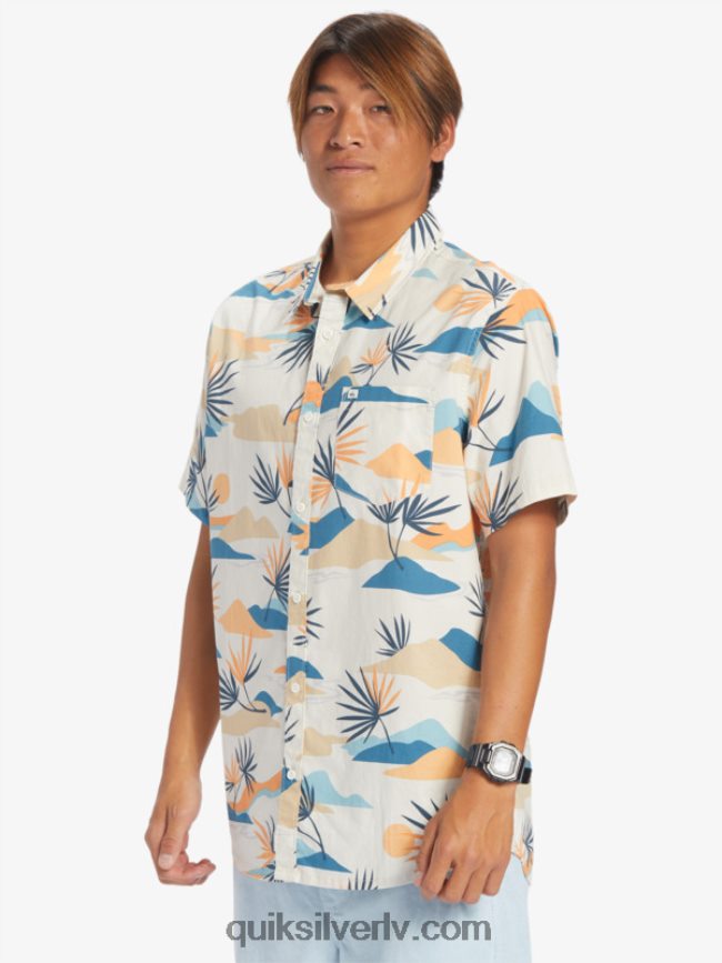 vīriešiem Quiksilver lēns apdullināts krekls ar īsām piedurknēm bērzs lēns daze ss 88064R666