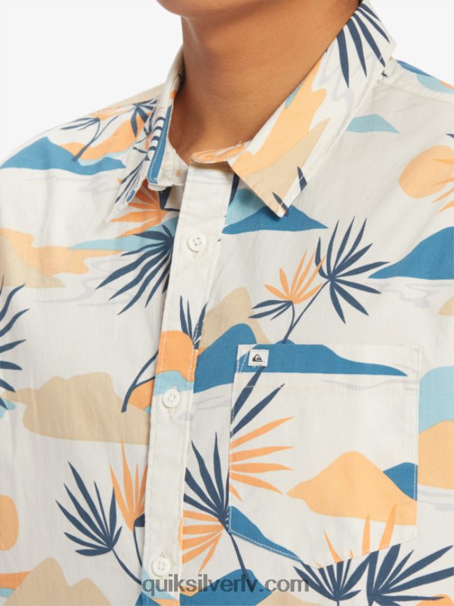 vīriešiem Quiksilver lēns apdullināts krekls ar īsām piedurknēm bērzs lēns daze ss 88064R666