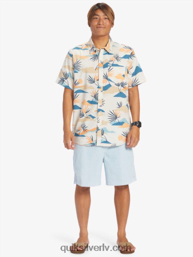 vīriešiem Quiksilver lēns apdullināts krekls ar īsām piedurknēm bērzs lēns daze ss 88064R666