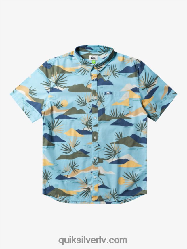 vīriešiem Quiksilver lēns apdullināts krekls ar īsām piedurknēm debeszils lēns apmulsums ss 88064R665