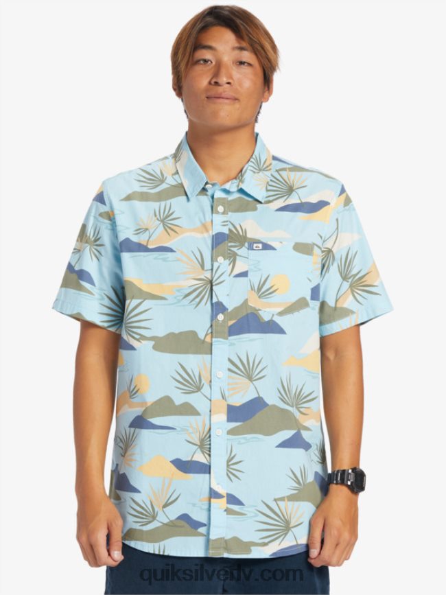 vīriešiem Quiksilver lēns apdullināts krekls ar īsām piedurknēm debeszils lēns apmulsums ss 88064R665