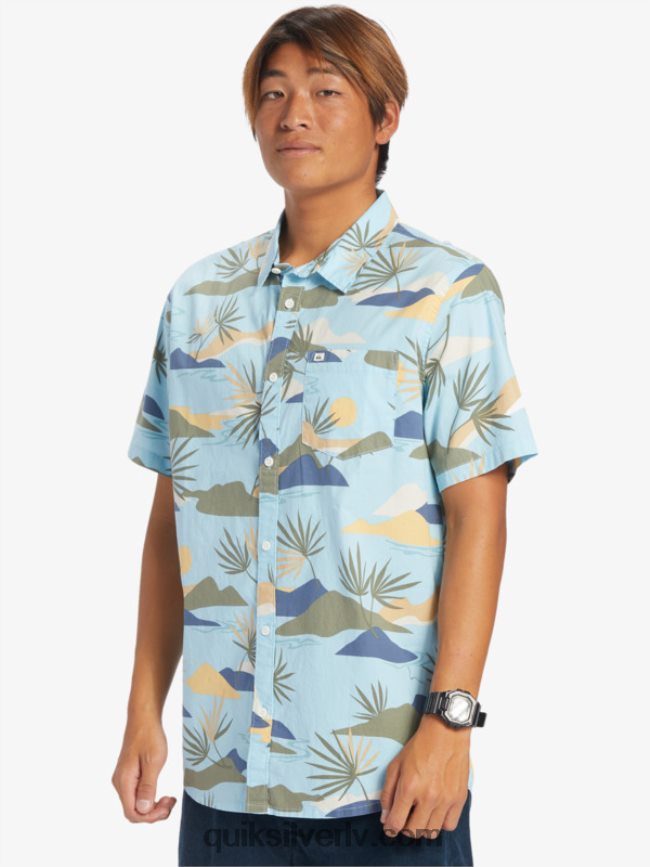 vīriešiem Quiksilver lēns apdullināts krekls ar īsām piedurknēm debeszils lēns apmulsums ss 88064R665