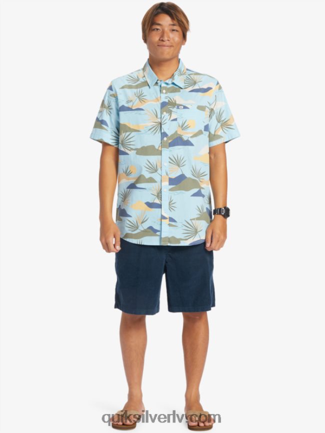 vīriešiem Quiksilver lēns apdullināts krekls ar īsām piedurknēm debeszils lēns apmulsums ss 88064R665