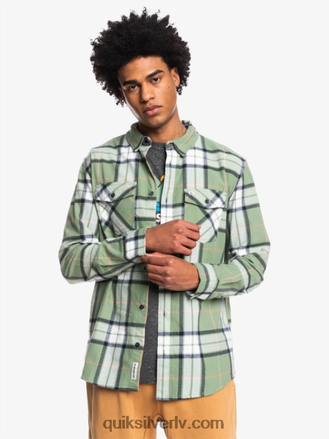 vīriešiem Quiksilver liepas stiepts flaneļa krekls ar garām piedurknēm loden sals liepu stiept 88064R1427