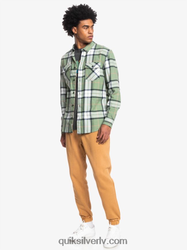 vīriešiem Quiksilver liepas stiepts flaneļa krekls ar garām piedurknēm loden sals liepu stiept 88064R1427