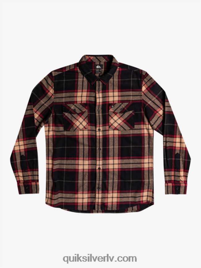 vīriešiem Quiksilver liepas stiepts flaneļa krekls ar garām piedurknēm melnā liepa stiept 88064R1428