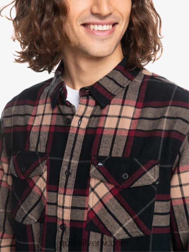 vīriešiem Quiksilver liepas stiepts flaneļa krekls ar garām piedurknēm melnā liepa stiept 88064R1428