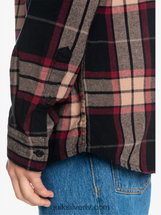 vīriešiem Quiksilver liepas stiepts flaneļa krekls ar garām piedurknēm melnā liepa stiept 88064R1428