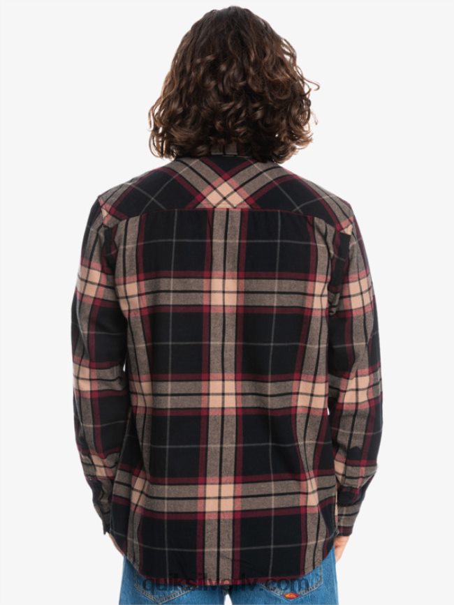 vīriešiem Quiksilver liepas stiepts flaneļa krekls ar garām piedurknēm melnā liepa stiept 88064R1428