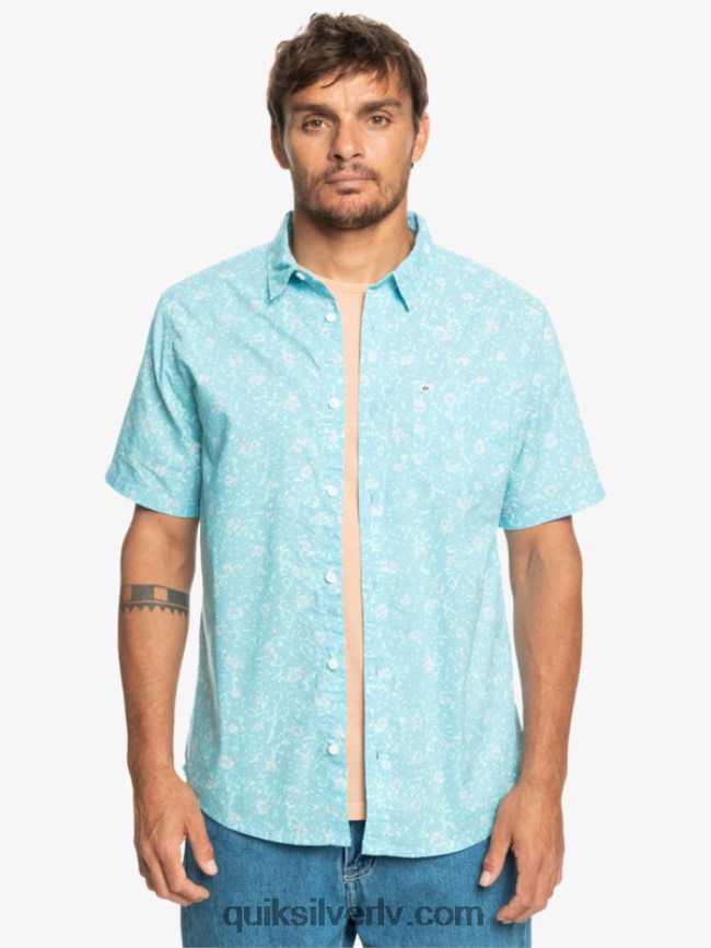 vīriešiem Quiksilver maigs fuzz krekls ar īsām piedurknēm debeszils maigs pūciņš 88064R1230