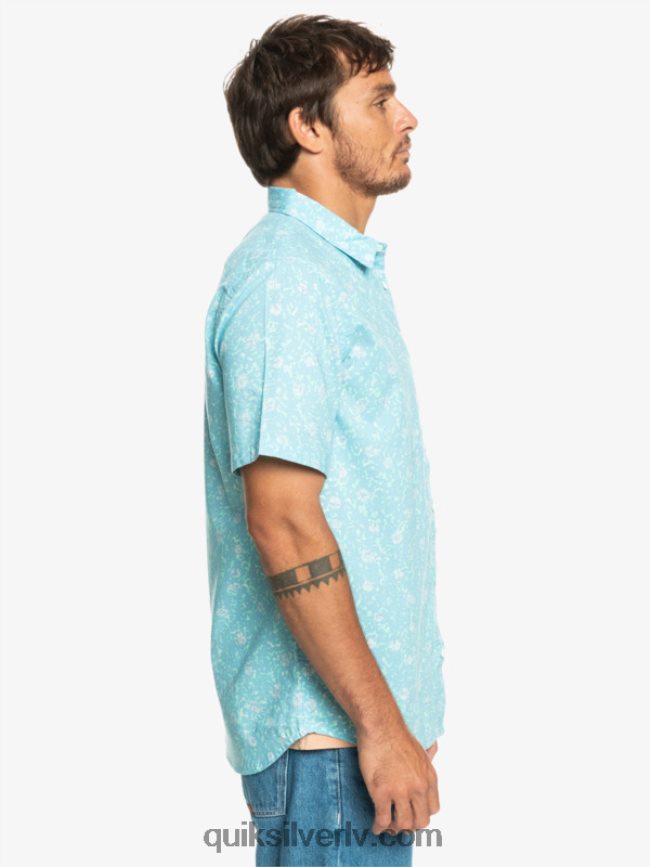vīriešiem Quiksilver maigs fuzz krekls ar īsām piedurknēm debeszils maigs pūciņš 88064R1230