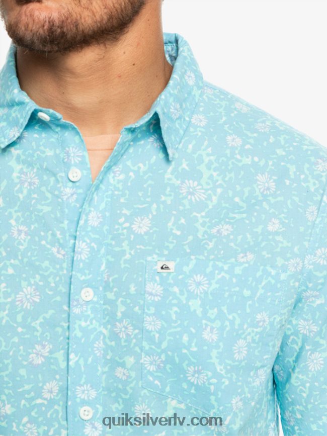 vīriešiem Quiksilver maigs fuzz krekls ar īsām piedurknēm debeszils maigs pūciņš 88064R1230