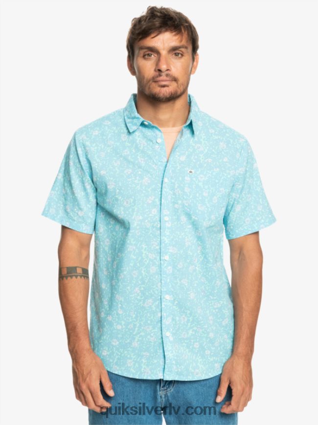 vīriešiem Quiksilver maigs fuzz krekls ar īsām piedurknēm debeszils maigs pūciņš 88064R1230