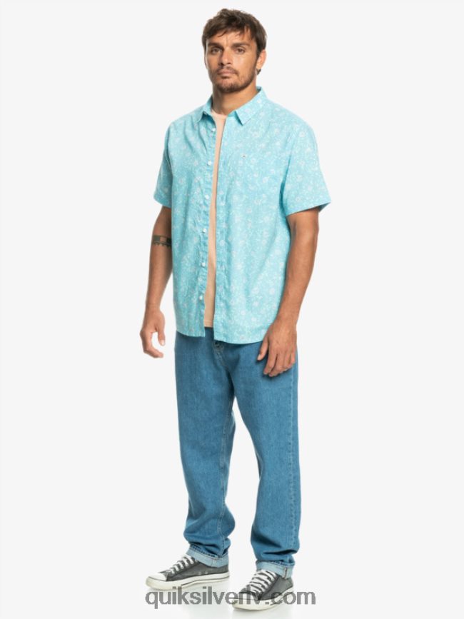 vīriešiem Quiksilver maigs fuzz krekls ar īsām piedurknēm debeszils maigs pūciņš 88064R1230