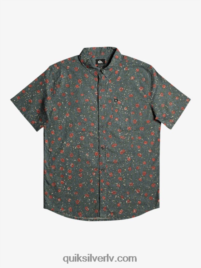 vīriešiem Quiksilver maigs fuzz krekls ar īsām piedurknēm tumša šīfera maigs pūciņš 88064R1231