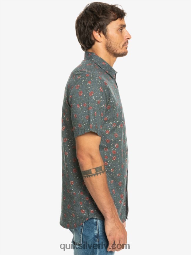 vīriešiem Quiksilver maigs fuzz krekls ar īsām piedurknēm tumša šīfera maigs pūciņš 88064R1231