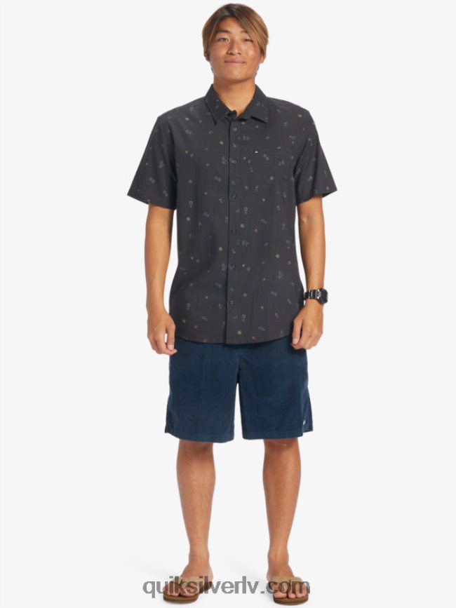 vīriešiem Quiksilver mierīgs rave krekls ar īsām piedurknēm asfalts mierīgs rave ss 88064R589