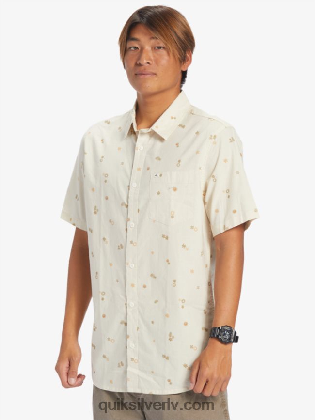 vīriešiem Quiksilver mierīgs rave krekls ar īsām piedurknēm bērzs peaceful rave ss 88064R590
