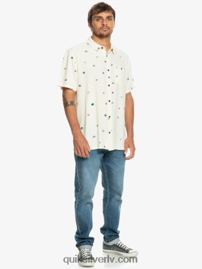 vīriešiem Quiksilver minimark krekls ar īsām piedurknēm bērza minimarka 88064R1226