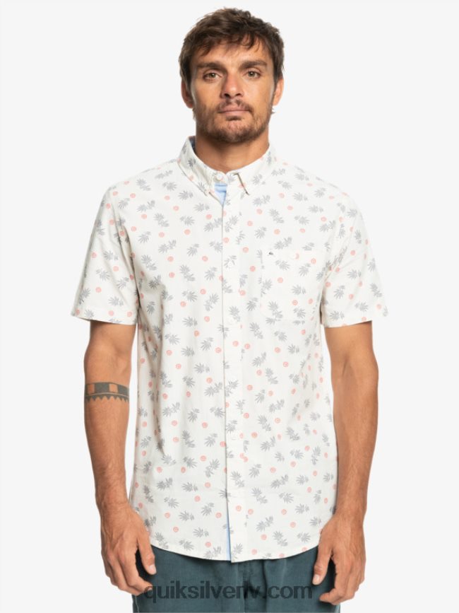 vīriešiem Quiksilver no okeāna līdz paradīzei krekls ar īsām piedurknēm balts no okeāna 88064R1390