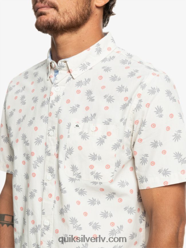 vīriešiem Quiksilver no okeāna līdz paradīzei krekls ar īsām piedurknēm balts no okeāna 88064R1390