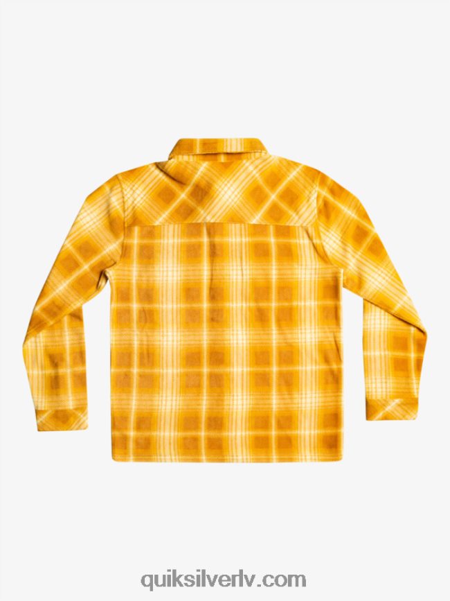vīriešiem Quiksilver sērfošanas dienu flaneļa krekls ar garām piedurknēm brūnā cukura shadowpleid 88064R1555