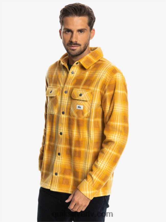 vīriešiem Quiksilver sērfošanas dienu flaneļa krekls ar garām piedurknēm brūnā cukura shadowpleid 88064R1555