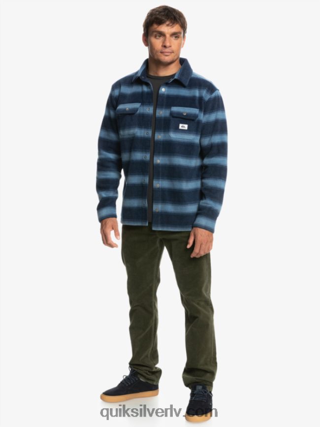 vīriešiem Quiksilver sērfošanas dienu flaneļa krekls ar garām piedurknēm flotes bleizera flaneļa svītra 88064R1556