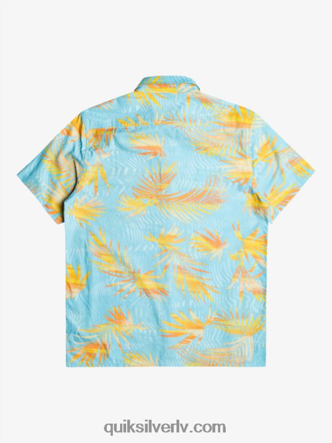 vīriešiem Quiksilver saplēsts kokvilnas krekls ar īsām piedurknēm debess zilas saplēstas 88064R1240