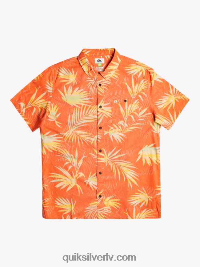 vīriešiem Quiksilver saplēsts kokvilnas krekls ar īsām piedurknēm svaigs lasis saplēsts 88064R1241