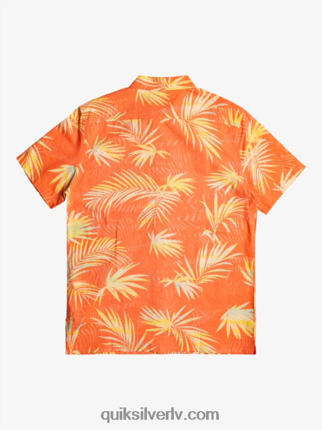 vīriešiem Quiksilver saplēsts kokvilnas krekls ar īsām piedurknēm svaigs lasis saplēsts 88064R1241