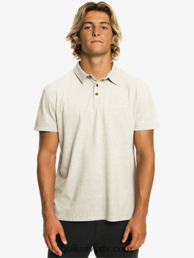 vīriešiem Quiksilver saulrieta kruīza polo krekls ar īsām piedurknēm gaiši pelēki virši 88064R475