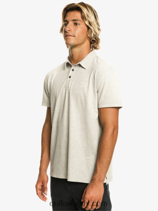 vīriešiem Quiksilver saulrieta kruīza polo krekls ar īsām piedurknēm gaiši pelēki virši 88064R475