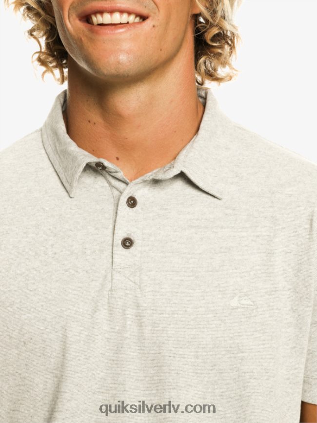 vīriešiem Quiksilver saulrieta kruīza polo krekls ar īsām piedurknēm gaiši pelēki virši 88064R475