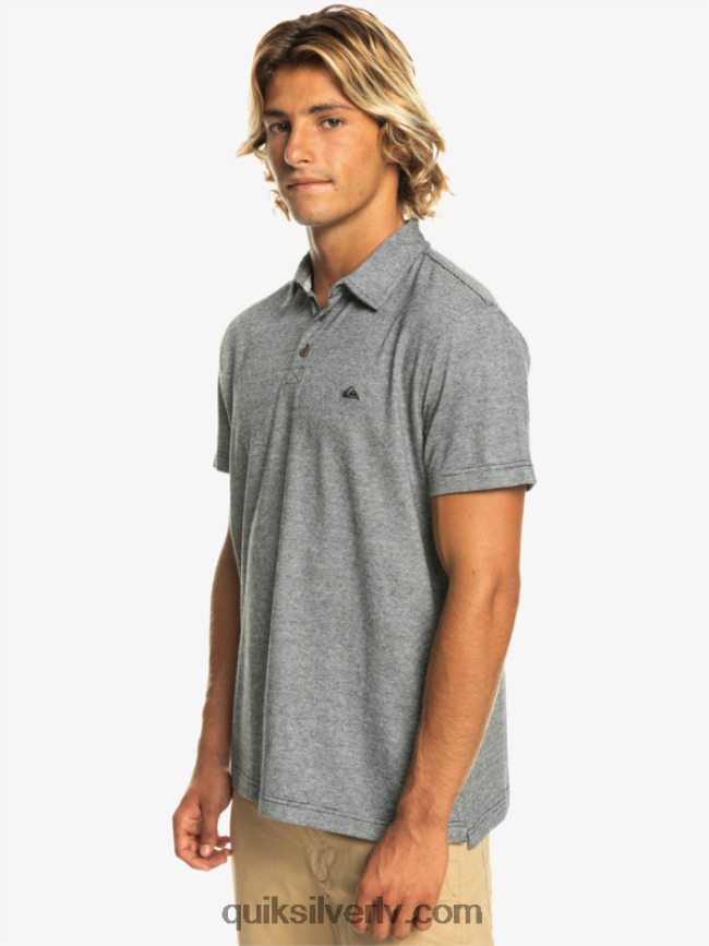vīriešiem Quiksilver saulrieta kruīza polo krekls ar īsām piedurknēm melns 88064R476