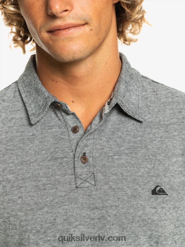 vīriešiem Quiksilver saulrieta kruīza polo krekls ar īsām piedurknēm melns 88064R476