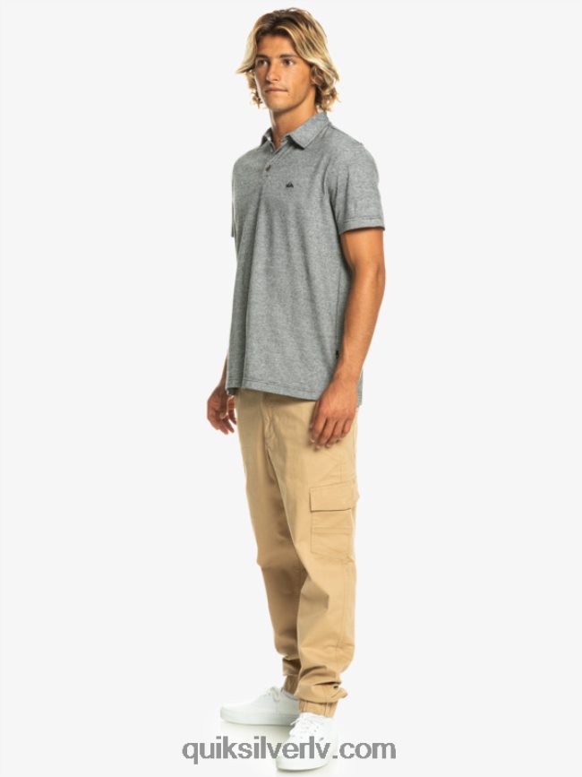 vīriešiem Quiksilver saulrieta kruīza polo krekls ar īsām piedurknēm melns 88064R476